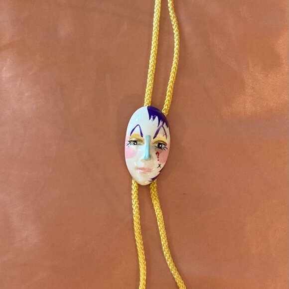 Vintage Metal Bolo Tie, Nice Face Mask, Jester, Nice Design - Picture 2 of 6